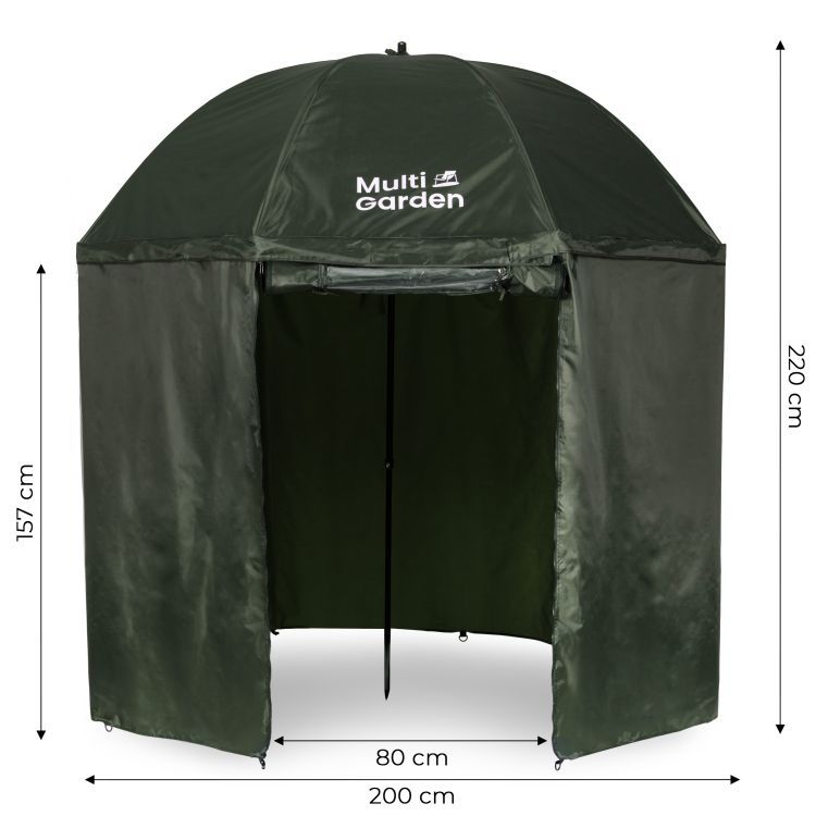 Parasol de pescuit cu pereți laterali