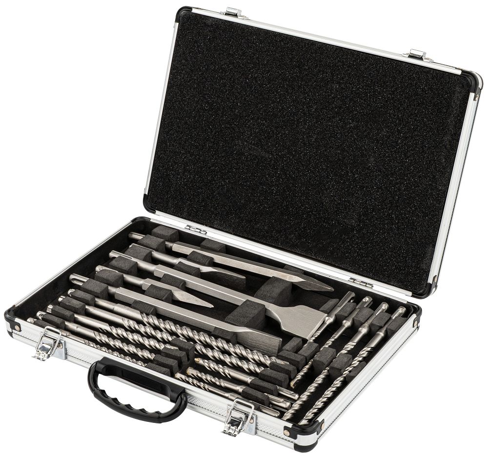 Set de burghie și dălți pentru beton SDS Plus 17 buc - burghie cu ciocan și dălți