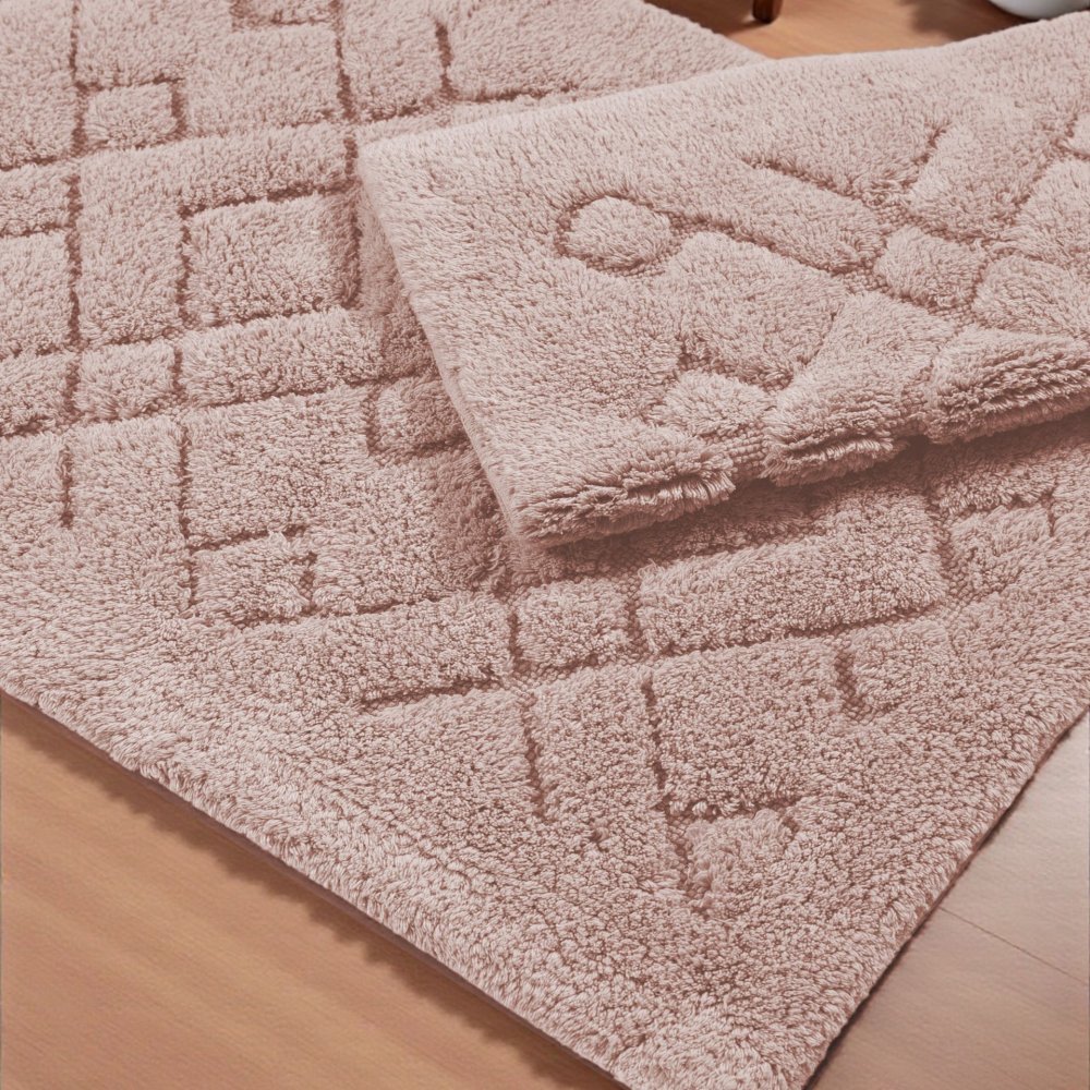 SúpravabavlnenýchkúpeľňovýchkobercovBoston12-ružováŠírka:60cm|Dĺžka:100cm