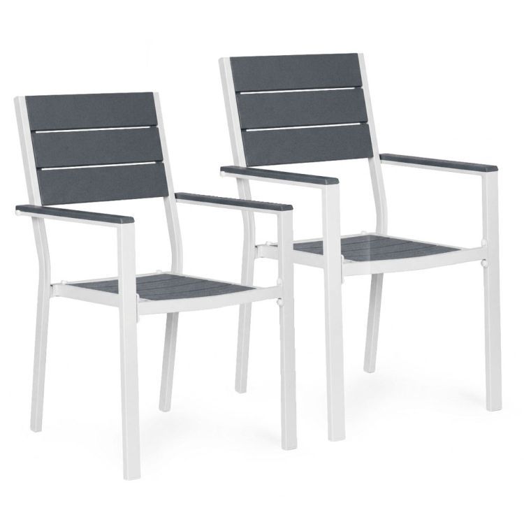 Set2záhradnýchstoličieksnosnosťou150kgbiela