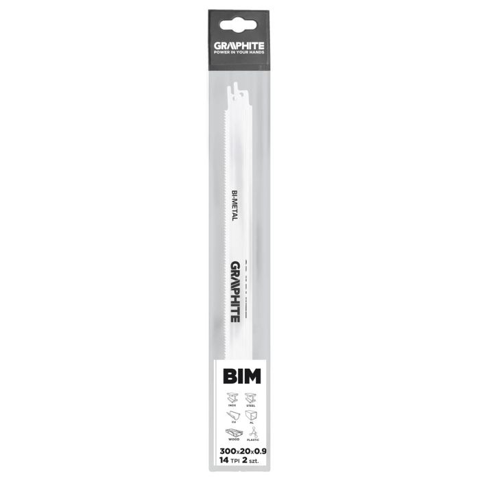 Lame de ferăstrău baionetă 225 x 20 x 0,9 mm, 10TPI, set de 2 57H947 GRAPHITE