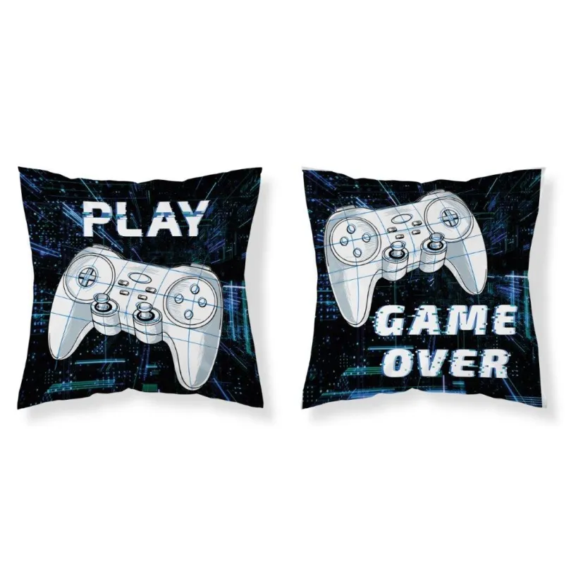 Față de pernă pentru copii GAME OVER - negru Latime: 40 cm | Lungime: 40 cm