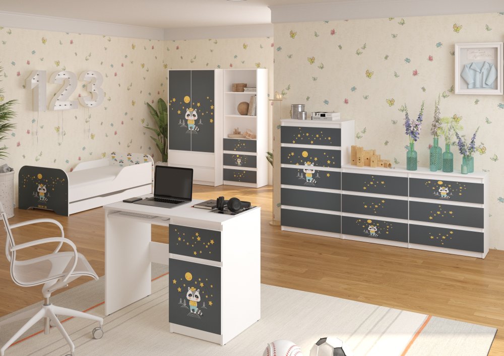 Pătuţ închis la culoare cu cer de noapte 180 x 90 cm