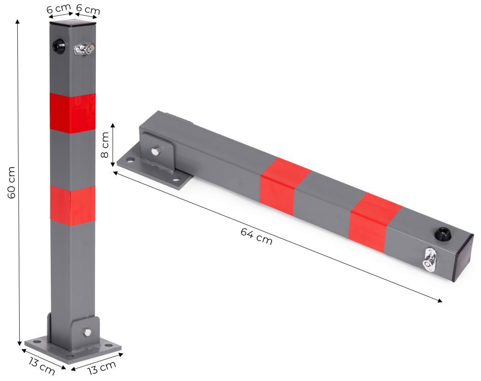 Barieră de parcare, blocare cu cheie - stâlp 60 cm