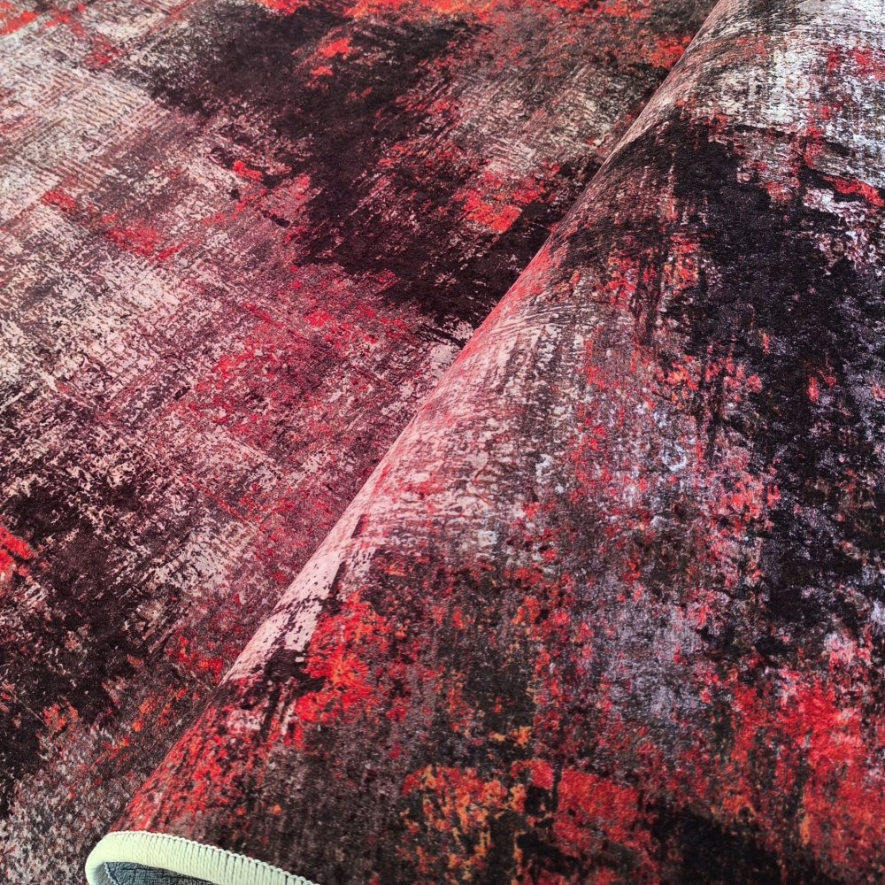 Covor modern pentru camera de zi roșu-negru - URBAN ART Lăţime: 120 cm | Lungime: 180 cm