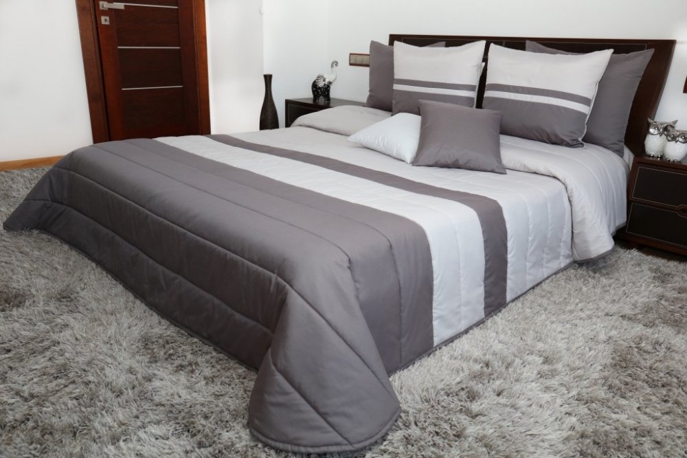 Luxusní přehozy na postel v šedých barvách Šířka: 240 cm | Délka: 260 cm