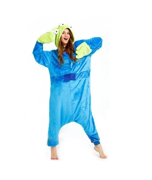 Moderný kigurumi overal na spanie modrej farby ALIEN veľkosť L