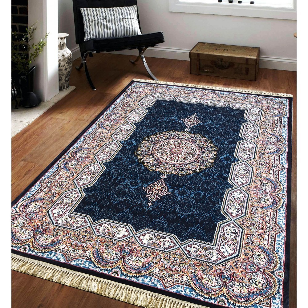 Luxusní modrý koberec s krásnými barevnými detaily Šířka: 150 cm | Délka: 230 cm