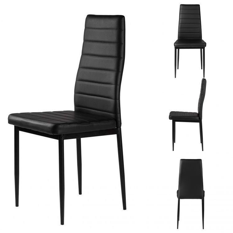 Set 4 scaune elegante negre cu un design atemporal
