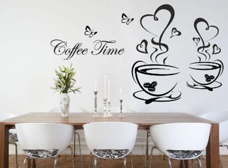 Nálepka na zeď do kuchyně čas na kávu 60 x 120 cm