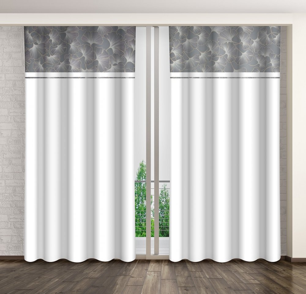 OčarujúcebielezávesysdetailomlistiaDĺžka:250cm