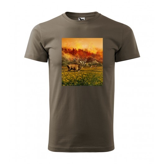 Krásné bavlněné pánské tričko pro vášnivého myslivce s top potiskem Army XXL