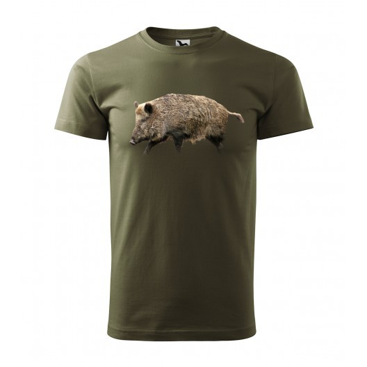 Originální pánské bavlněné tričko pro myslivce s potiskem divočáka Military 3XL