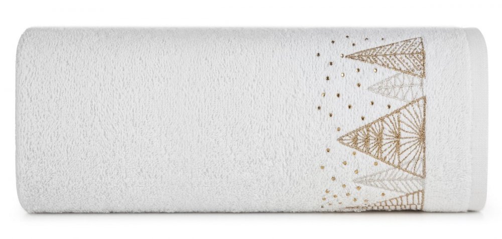 Bílý bavlněný ručník se zlatou vánoční výšivkou Šírka: 50 cm | Dĺžka: 90 cm