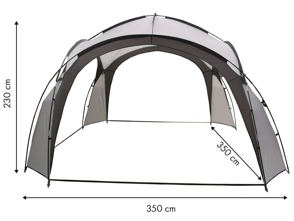 Cort pavilion pentru picnic în grădină 3,5 x 3,5 m gri