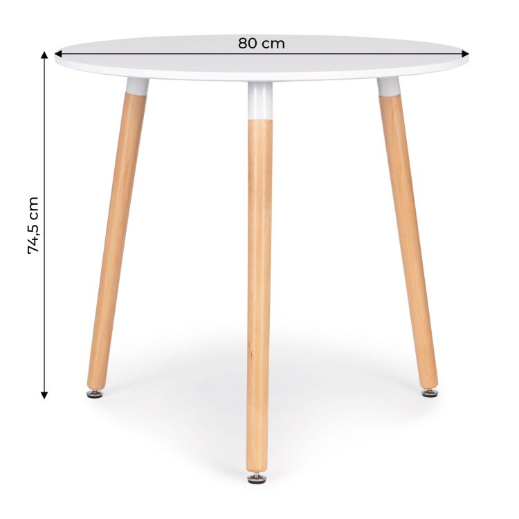 Masă de cafea rotundă albă 80 cm