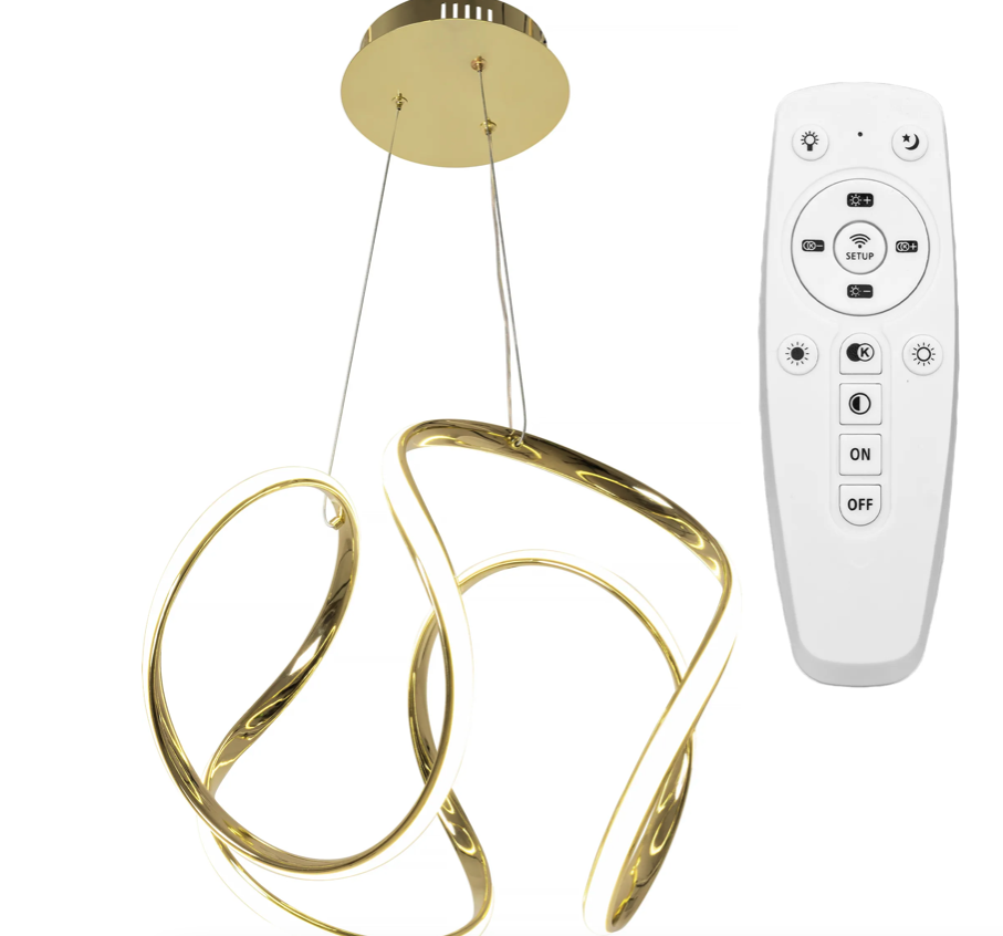 Plafonieră LED modernă elegantă cu telecomandă Aurie
