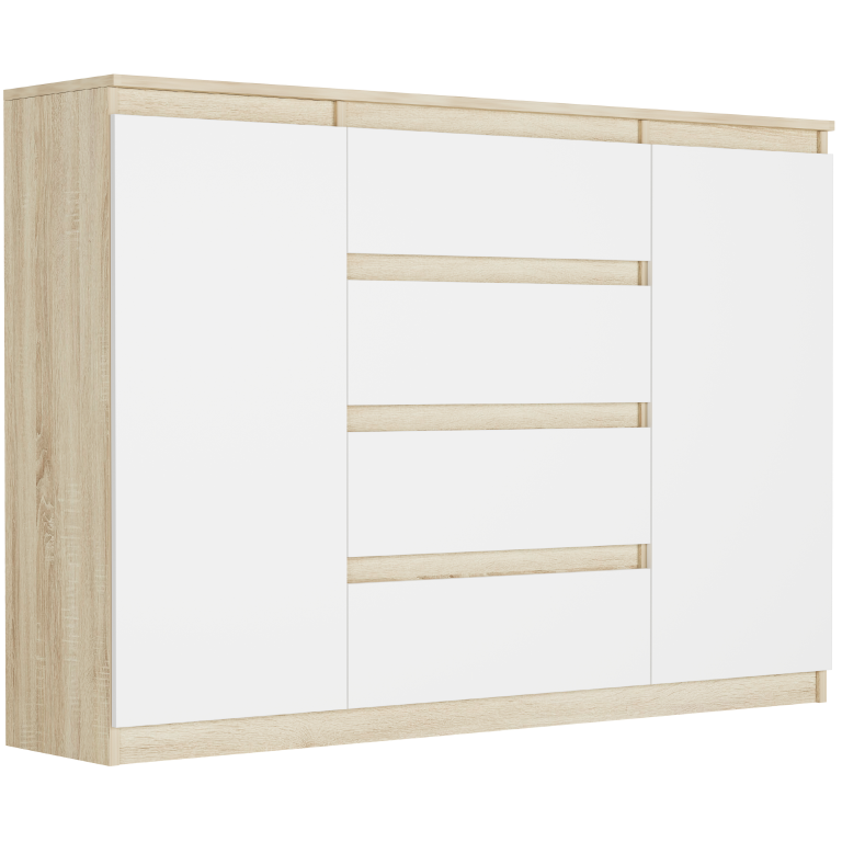 Comoda spațioasă R-140-S4 - diferite variante de culori sonoma mix biela