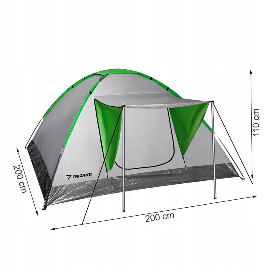 DomTextilu Turistickýstanpre4osoby200x200x110cm-vodeodolný sivá MAX5900779950078