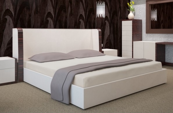 Béžová napínací plachta na postel Šířka: 160 cm | Délka: 200 cm