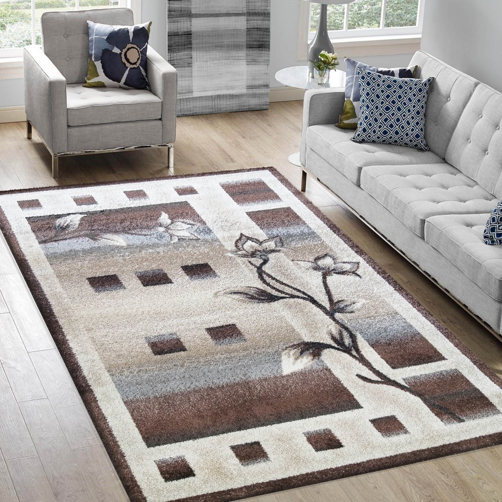 Kvalitný koberec do obývačky s motívom kvetov Šířka: 120 cm | Délka: 170 cm