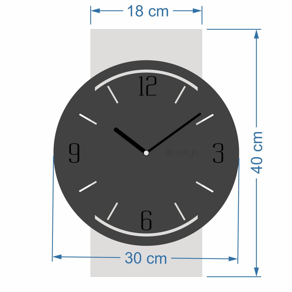 Ceas de perete stejar GEOMETRIC - negru