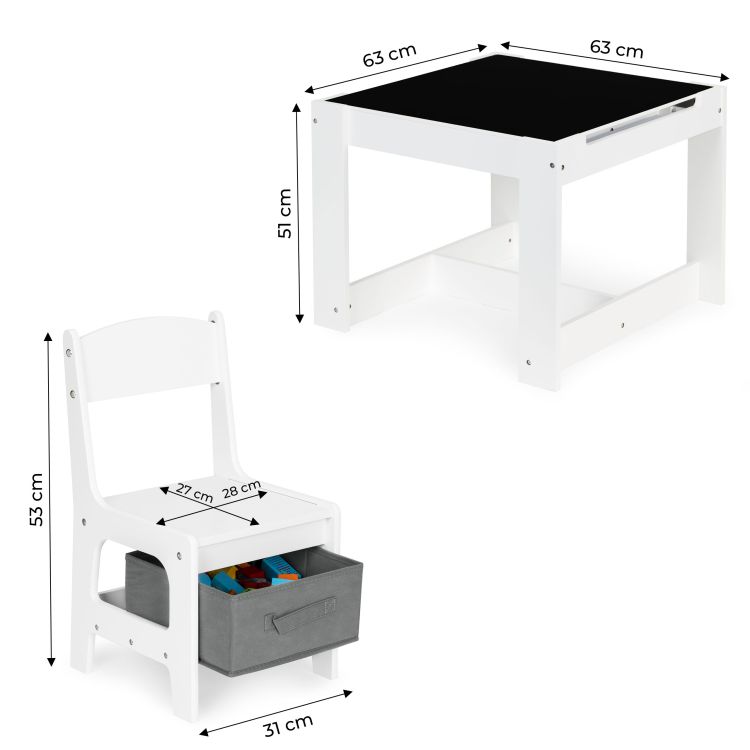 Set de masă și scaune din lemn pentru copii ECOTOYS