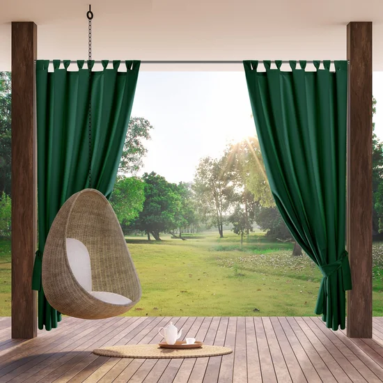 Perdea verde închis, impermeabilă, pentru pergolă Lățime: 155 cm | Lungime: 220 cm