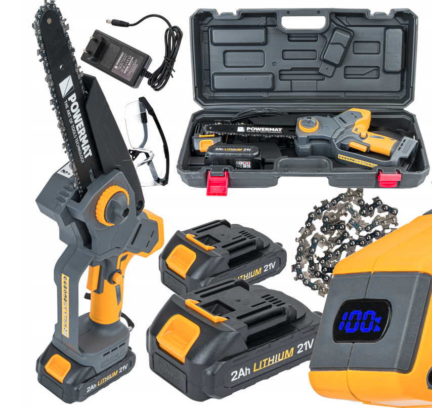 Mini ferăstrău cu lanț fără fir cu accesorii PM-MPA-2AHM