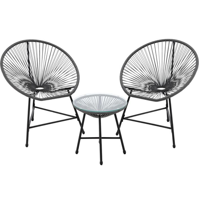 Set de mobilier de grădină realizat din technicoratan gri