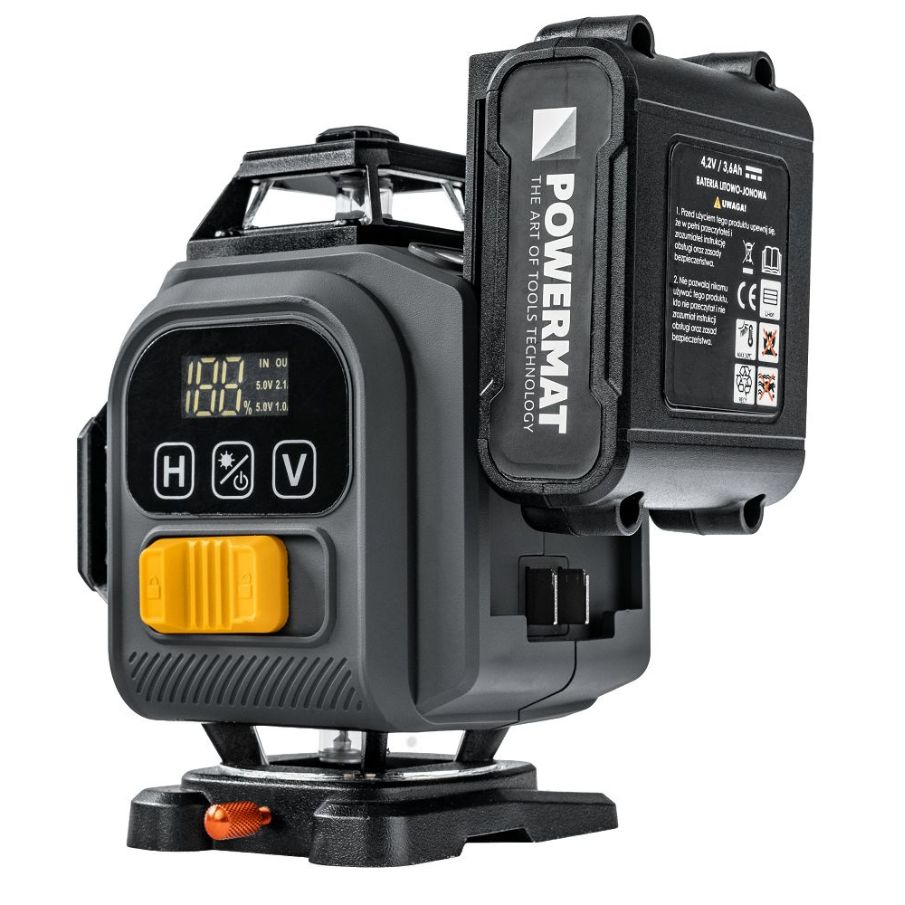 Laserová vodováha 4D 16 línií 360° zelený laser 40 m PM-PLK-4DM3