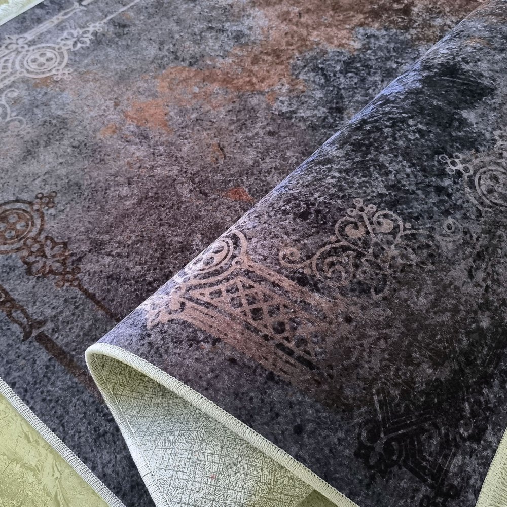 Covor modern cu ramă ornamentală - gri-maro Lăţime: 120 cm | Lungime: 180 cm