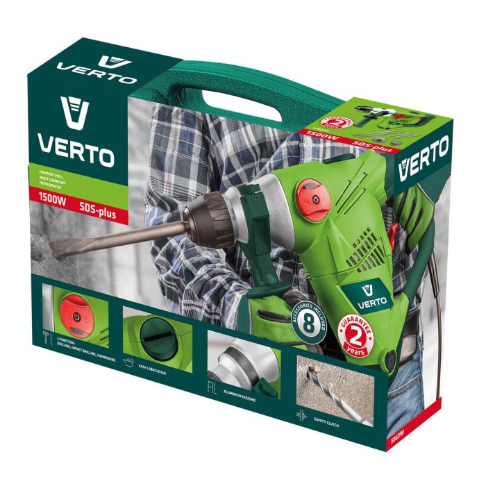 Mașină de găurit cu percuție cu putere 1500W, 50G390 VERTO