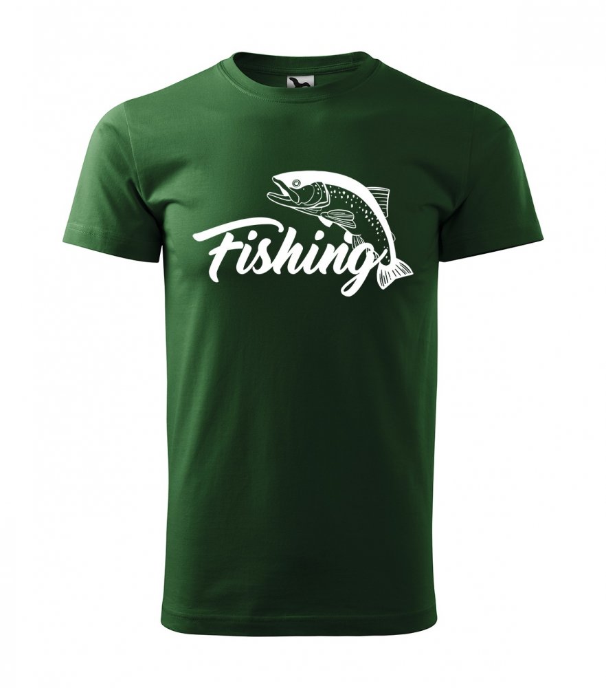 Rybárske tričko v zelenej farbe s motívom kapra Zelená 4XL