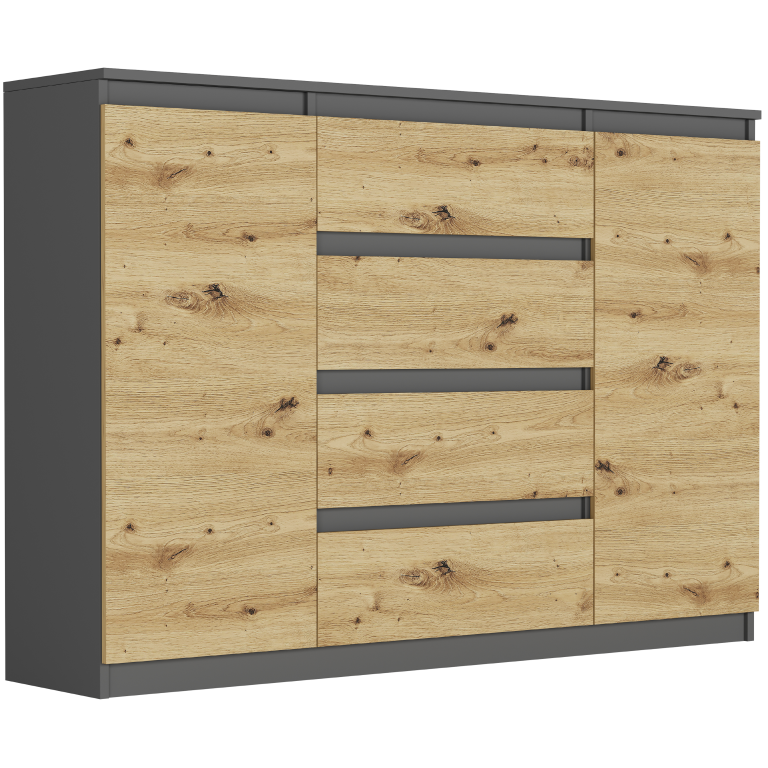Comoda spațioasă R-140-S4 - diferite variante de culori antracit mix artisan