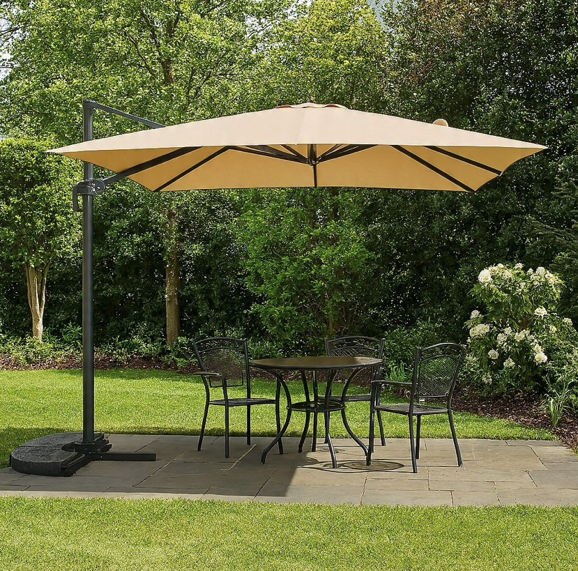 Parasol de grădină mare cu braț lateral ROMA 3 x 3 m - bej