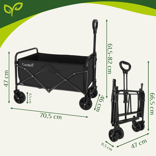 Skladacítransportnýzáhradnývozík90l-70,5x47x46cm