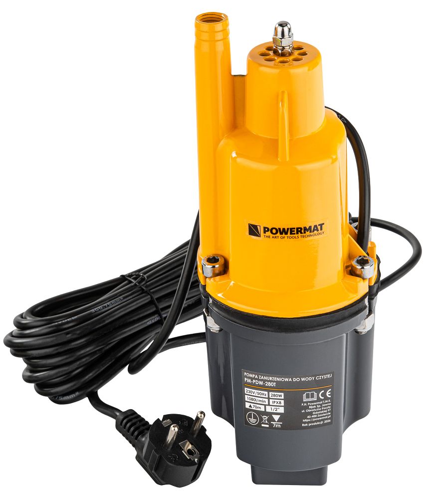 Membránové ponorné čerpadlo na čistú vodu 280 W
