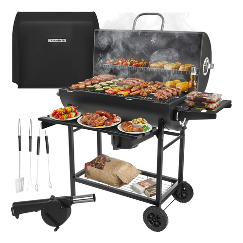 Veľkýzáhradnýgrilnadrevenéuhliespoklopomateplomerom71073