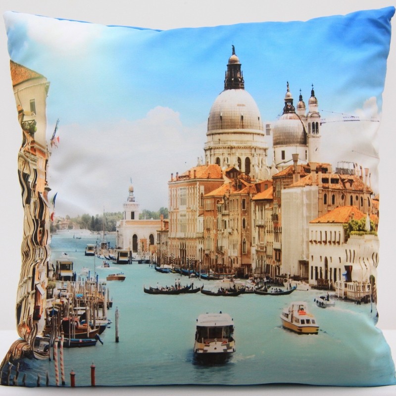 Moderní povlak na polštář s motivem Benátek 40x40 cm