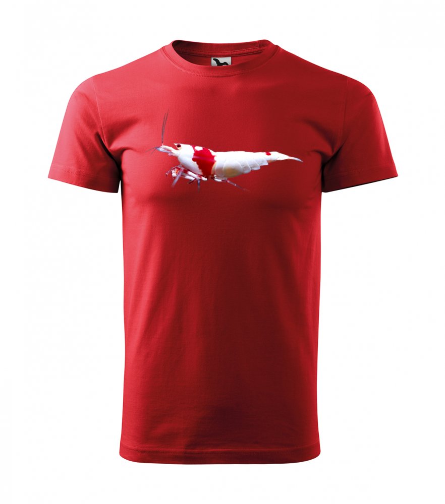 Pánské tričko s potiskem krevety caridina Červená S