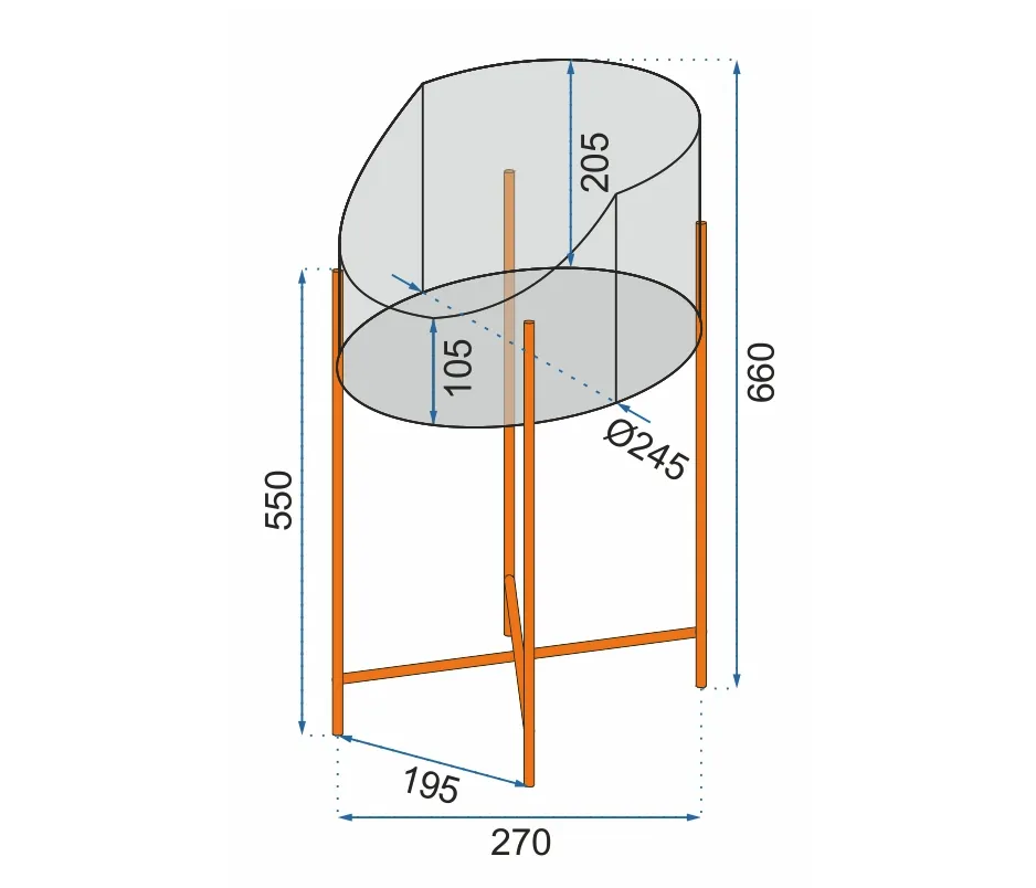 Stand de flori Loft 66 cm