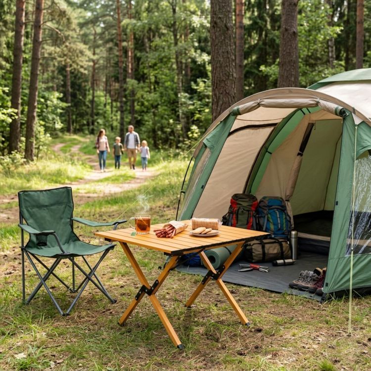 Skladacíturistický,kempingovýstolíkŠírka:60cm|Dĺžka:60cm