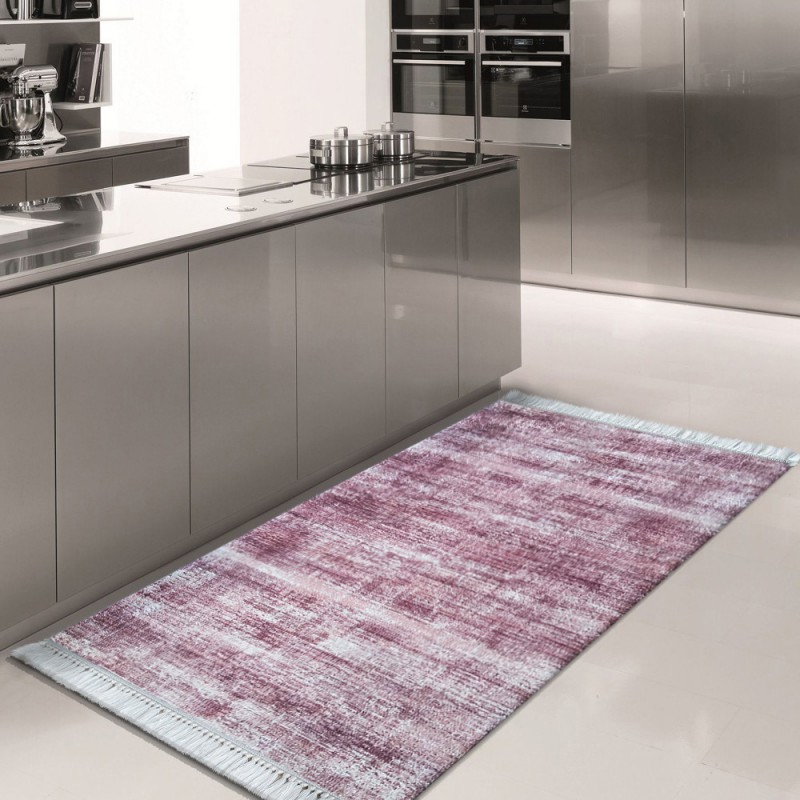 Fialový koberec do kuchyně s třásněmi Šířka: 80 cm | Délka: 300 cm