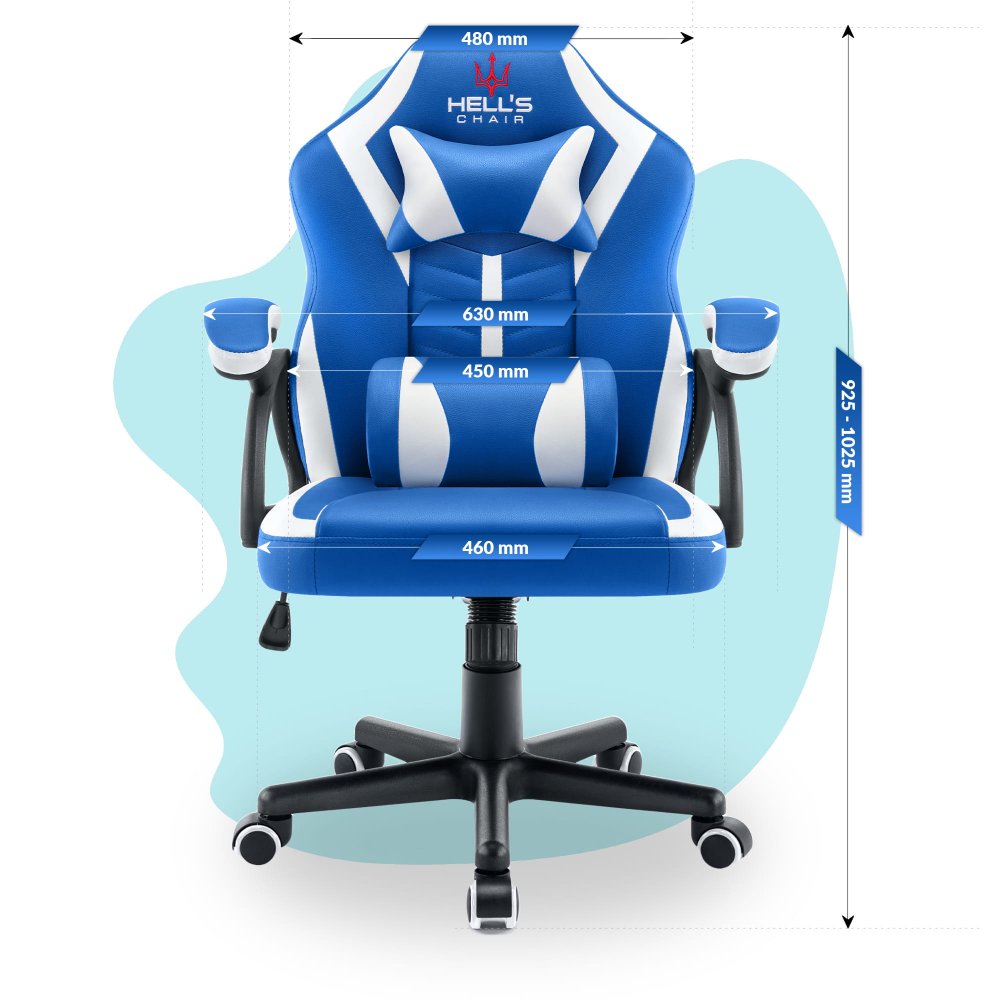 Scaun gaming pentru copii HC - 1001 albastru și alb