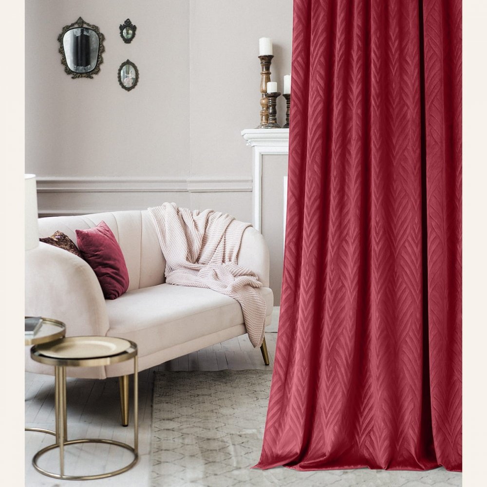 Bordovýdekoratívnyzávesnastriebornékruhy140x280cm