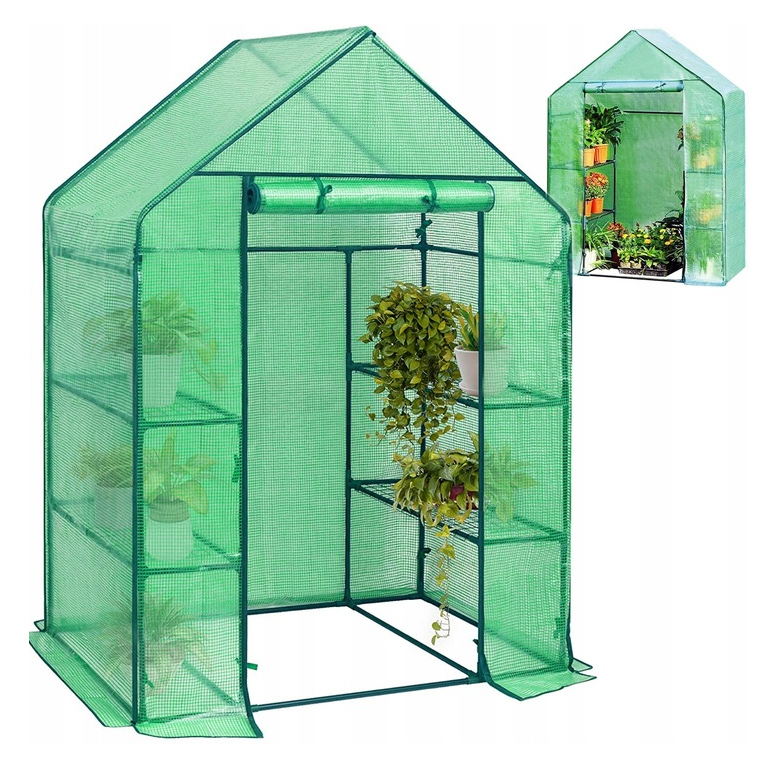 Záhradnýskleníksfóliouapoličkami73x140mx200cm