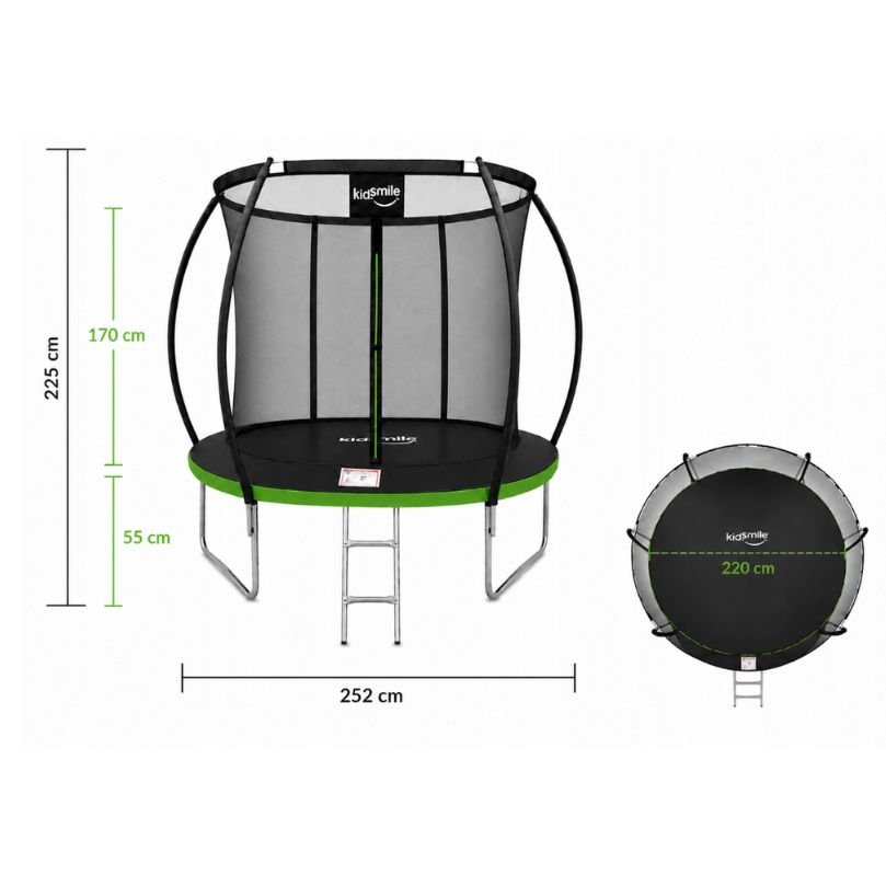 DomTextilu Záhradnátrampolína252cm(8FT)svnútornouochrannousieťouarebríkommodrá 312cm modrá