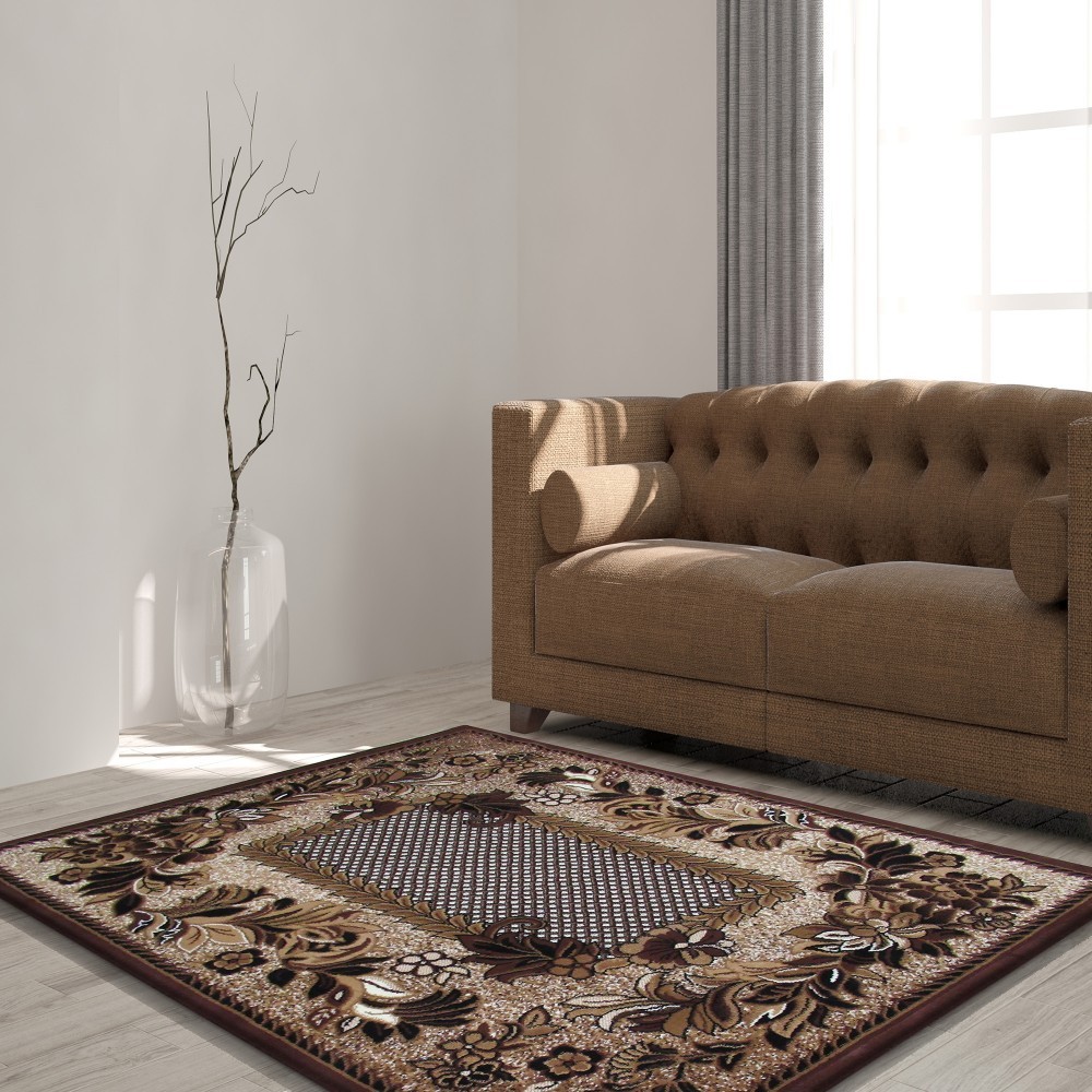 Kvalitní hnědý koberec do obýváku Šířka: 60 cm | Délka: 100 cm