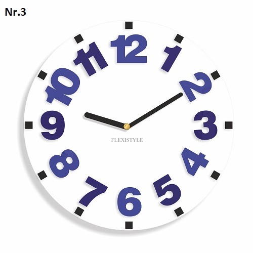 Dětské nástěnné hodiny s barevnými čísly Modrá